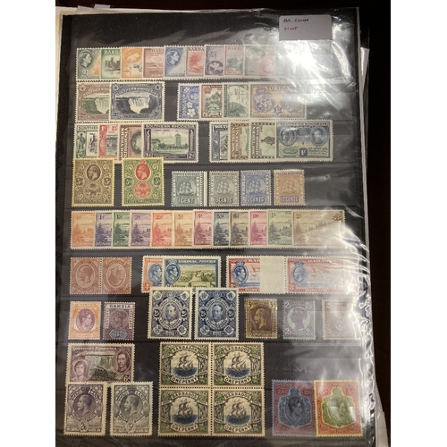 4 - STAMPS BRITISH COMMONWEALTH, box with ex-dealers part stock and accumulations on album and stock pag... 