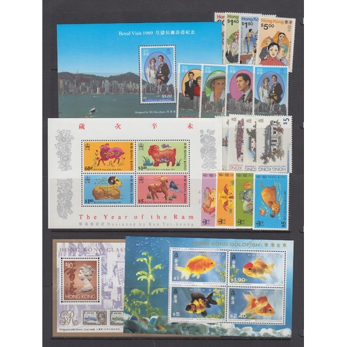 418 - STAMPS HONG KONG Modern unmounted mint accumulation of stock pages, sets, minisheets etc