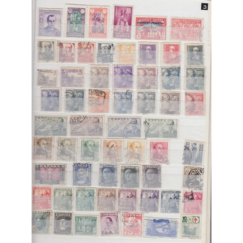 488 - STAMPS SPAIN : Two stock books of mint and used covering all periods, good value lot