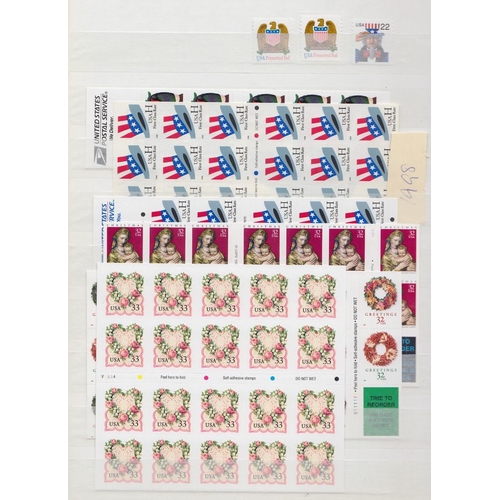 502 - STAMPS USA Stockbook with mostly modern mint with booklets, self adhesive sheetlets etc. Includes 19... 