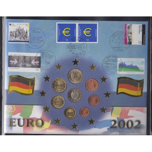 81 - COINS Album containing sixteen Euro Coin covers, unusual to see including Vatican City.