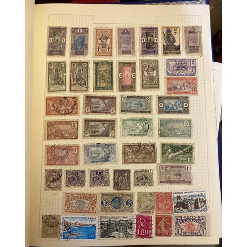 20 - STAMPS WORLD, box with seven albums and a folder. Mint and used with some useful items incl China 19... 