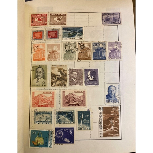 20 - STAMPS WORLD, box with seven albums and a folder. Mint and used with some useful items incl China 19... 