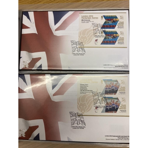 252 - STAMPS FIRST DAY COVERS Box with six albums incl Royal Mail FDCs for 2012 Olympics & Paralympic Game... 