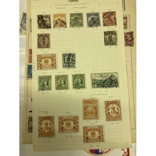 350 - STAMPS CHINA Box with various mint & used on album pages in a stockbook etc. All periods with a few ... 