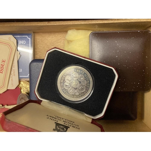 87 - COINS Box with various coins, 1970 presentation case with coins, 1937 GVI Crown, Channel Islands coi... 