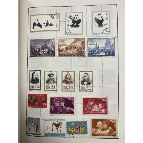 20 - STAMPS WORLD, box with seven albums and a folder. Mint and used with some useful items incl China 19... 