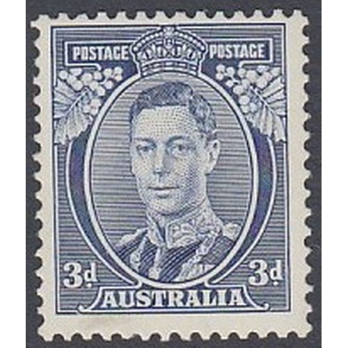 299 - STAMPS AUSTRALIA 1937-38 GVI 3d blue, die Ia, fine U/M, SG 168b. Cat £160