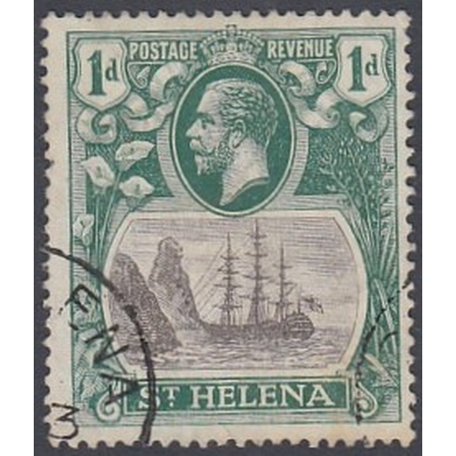 478 - STAMPS ST HELENA 1922-37 GV 1d fine used with ''cleft rock'' variety, SG 98c. Cat £95