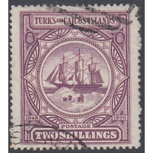 501 - STAMPS TURKS AND CAICOS 1900-04 2/- purple fine used, SG 108. Cat £80