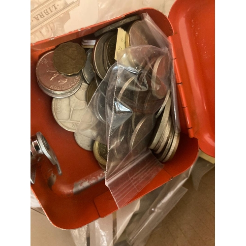 88 - COINS Box of mixed coins, a few very early foreign coins noted, plus a few stamps and coin covers