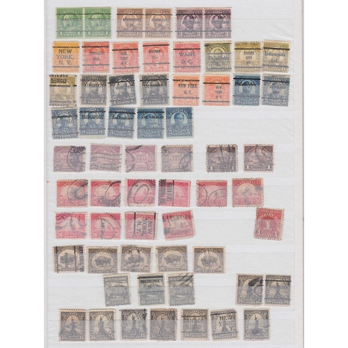 685 - STAMPS USA : Two stock books mainly used including many earlies plus some covers and cards, duplicat... 