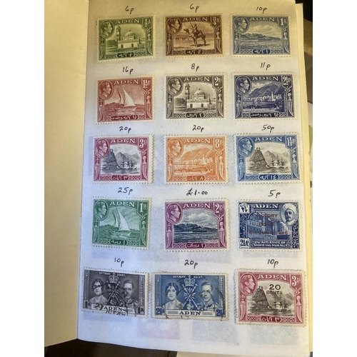 49 - STAMPS Small Glory Box of stamps on pages, old approval books, stock book etc mainly British Commonw... 