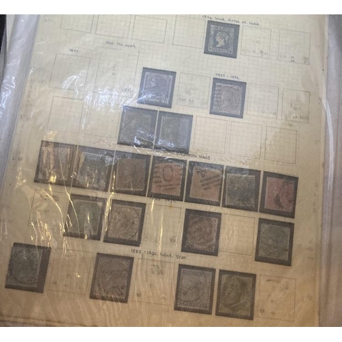 7 - STAMPS All World box of album pages and old auction lots plus some old club books, massive potential... 