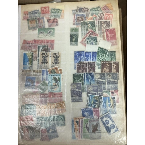 9 - STAMPS Mixed box of album pages, old auction lots, singles etc, better stamps noted including USA Wa... 