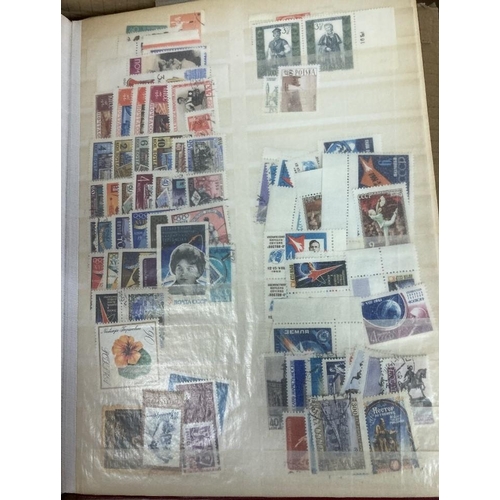 9 - STAMPS Mixed box of album pages, old auction lots, singles etc, better stamps noted including USA Wa... 