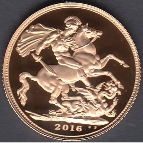 164 - COINS : 2016 Proof Gold Sovereign in special display box ( Butler design profile)