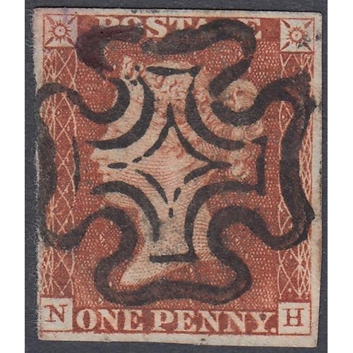 270 - STAMPS PENNY BLACK Plate 8 lettered (NH), fine four margin example together with Penny Red on same l... 