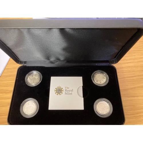 126 - COINS : 2010-11 £1 Piedfort silver proof set of four in special display case