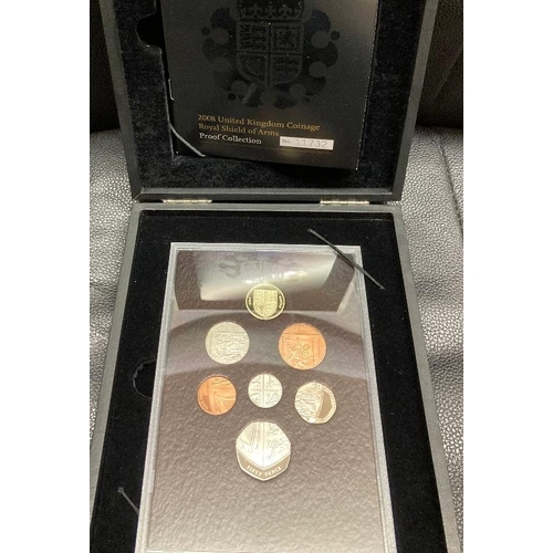 119 - COINS : 2008 Royal Shield of Arms Proof set in special Royal Mint display case