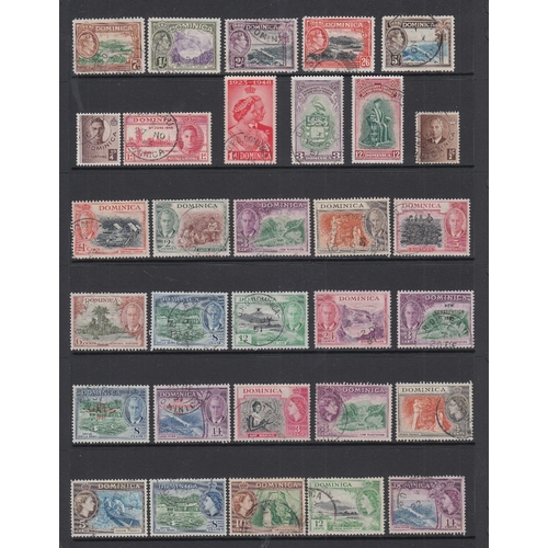 394 - STAMPS DOMINICA Fine used selection on stock pages QV to 1970