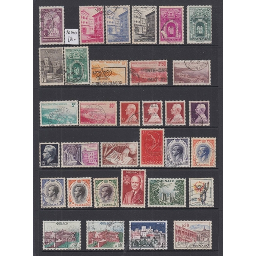 494 - STAMPS MONACO Mint and used selection on stock pages Cat Value approx £400