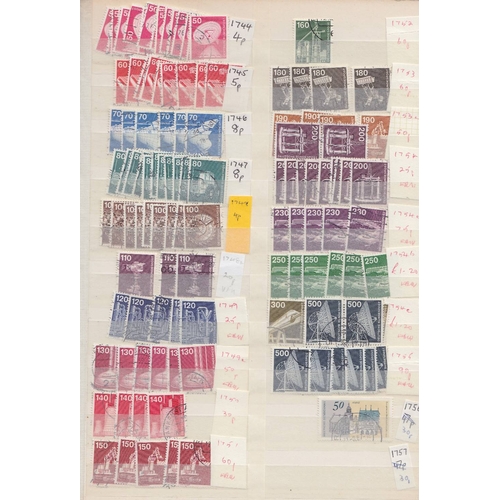 424 - STAMPS GERMANY 1951 to 2017 duplicated ex dealer stock in 2 x 64 side stock books, 1000s and huge c... 