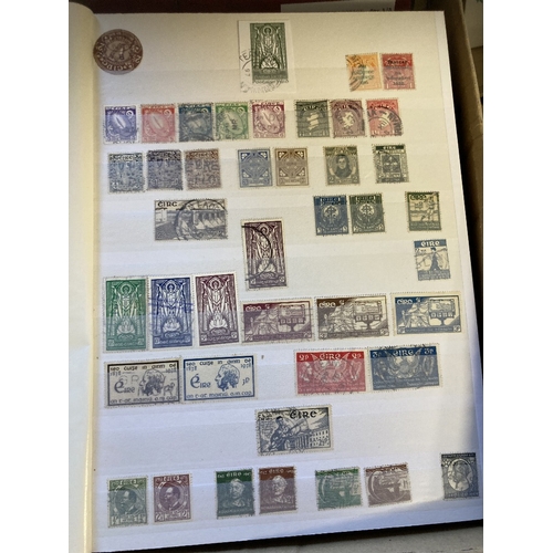 10 - STAMPS : BRITISH COMMONWEALTH, box with ten stockbooks with mint and used issues from QV to QEII. In... 