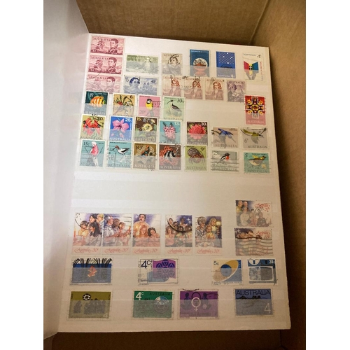 19 - STAMPS : BRITISH COMMONWEALTH, box with various in stockbooks, on album and stock pages etc. With mi... 