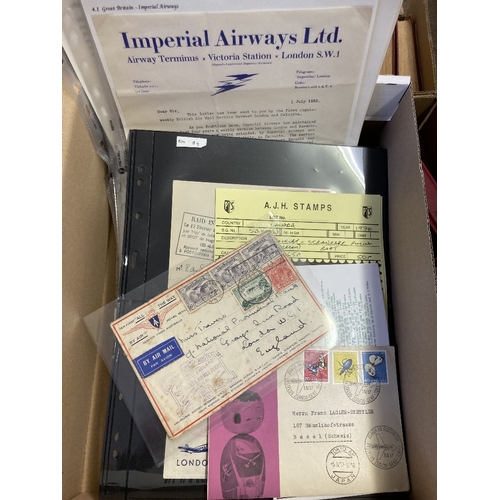 218 - STAMPS POSTAL HISTORY WORLD, box with a selection of first flights, commercial airmail etc including... 