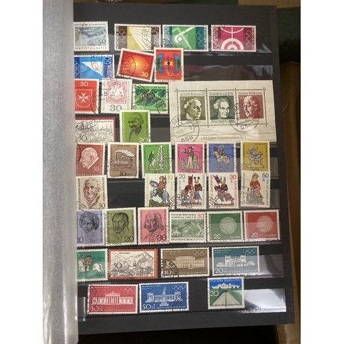 418 - STAMPS GERMANY Box with seven stockbooks with early to modern mint & used. Some duplication, but man... 