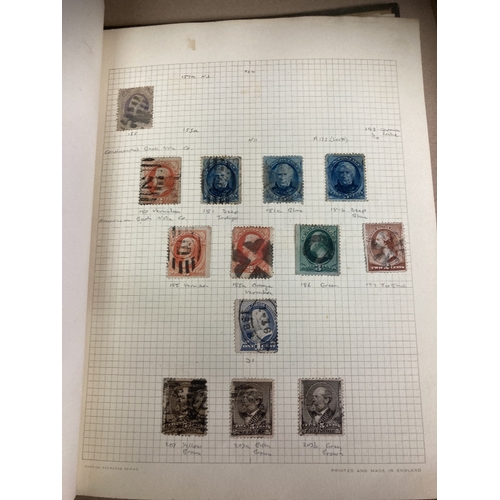 553 - STAMPS USA Box with various albums including a printed Safe album for mint commemorative issues from... 