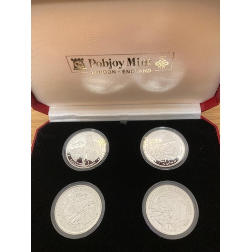 101 - COINS : 1996 Robert Burns Silver set of four crowns, Pobjoy Mint