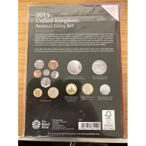 134 - COINS : 2015 Annual coin pack, unopened (13 coins)