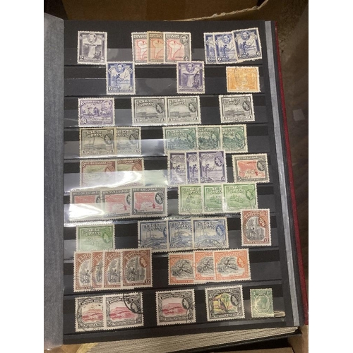 18 - STAMPS : Mixed box of World stock book accumulations, better stamps spotted including a reasonable C... 