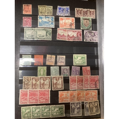 18 - STAMPS : Mixed box of World stock book accumulations, better stamps spotted including a reasonable C... 