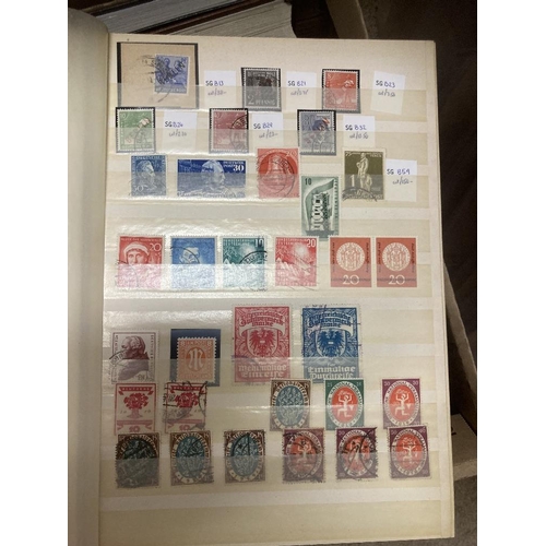 18 - STAMPS : Mixed box of World stock book accumulations, better stamps spotted including a reasonable C... 