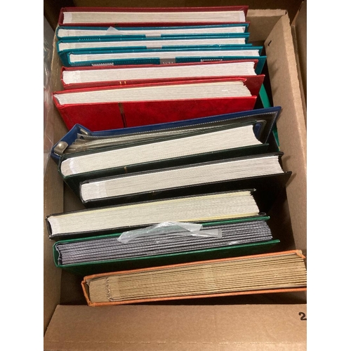 29 - Mixed box of stock books All World , sure to be a few better bits here