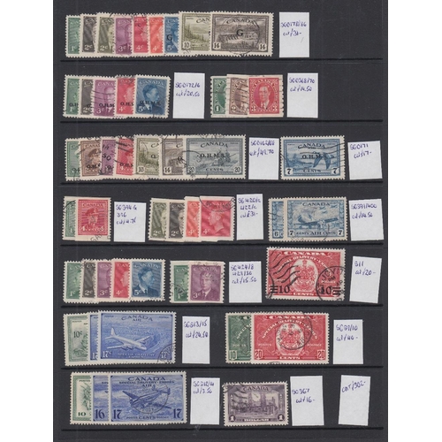 372 - STAMPS CANADA Accumulation of better sets and singles mint and used on stock pages, including Air st... 