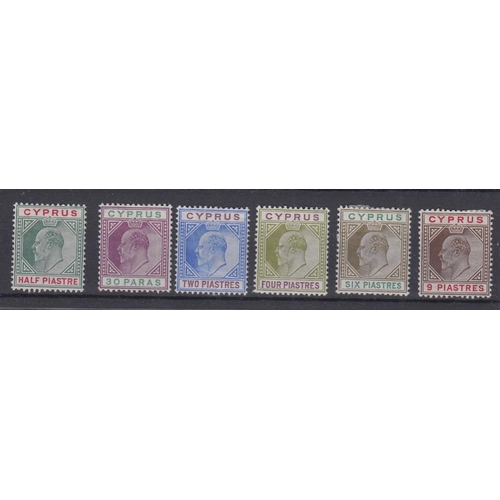 390 - STAMPS CYPRUS Edward VII mounted mint to 9p (6) SG 62-68