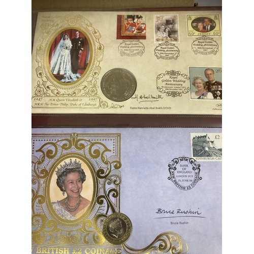 82 - COINS : Couple of albums of Benham coin covers, many signed, plus a couple of other FDC album