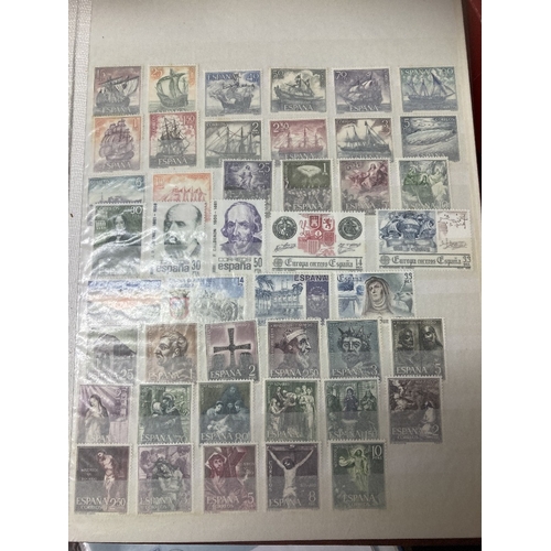 2 - Mixed box of nine stockbooks, mainly mint stamps from Cook Islands, New Zealand, Tristan, Cayman, Ca... 