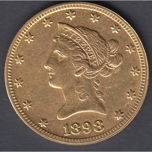 55 - 1898 USA $10 GOLD Eagle Coin 16g