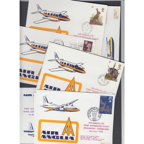 53 - GB Airmail covers 1970's period, Air Anglia to various locations (12)