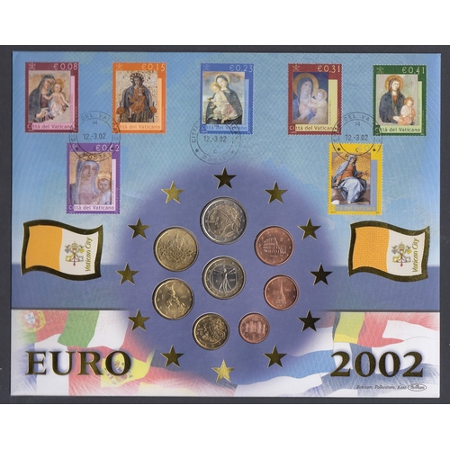 64 - Collection of Sixteen EURO coin covers, unusual to see, including Vatican City