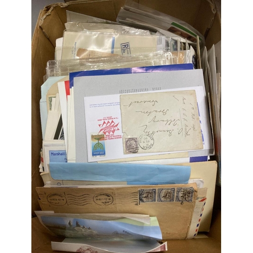 40 - POSTAL HISTORY : mixed box of covers and cards (100's)