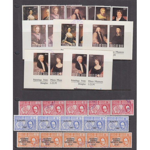 141 - Calf of Man stamps, mint and used on stock cards, looks to be a pretty complete collection