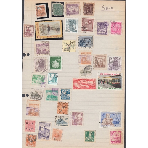 16 - World stamps in plastic folder including CHINA, India, USA etc