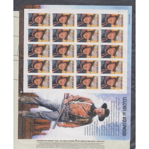 316 - USA Stamps, from early Lincoln issues through to John Wayne sheetlet