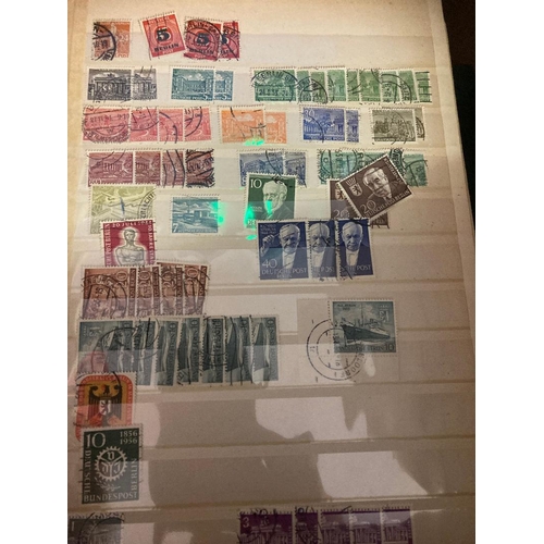 25 - Mixed box of stamp albums and folders mint and used, including Sweden, Switzerland in DAVO albums, F... 